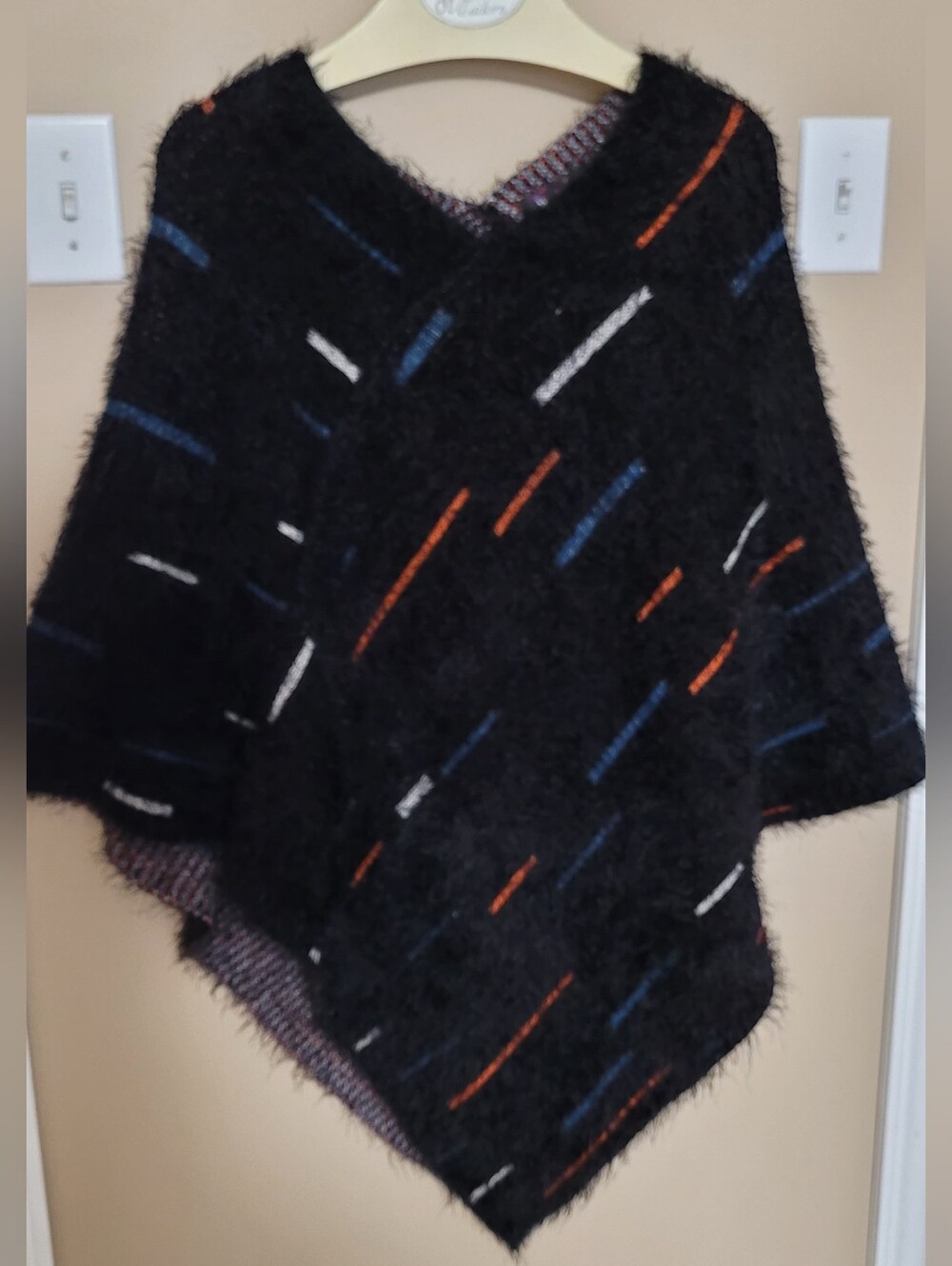 💛2 for $20💛 Bundle and save Fuzzy Black Poncho Sweater